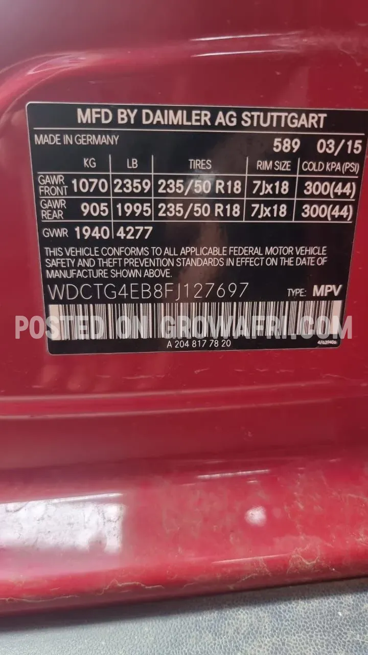 Registered Benz GLA250