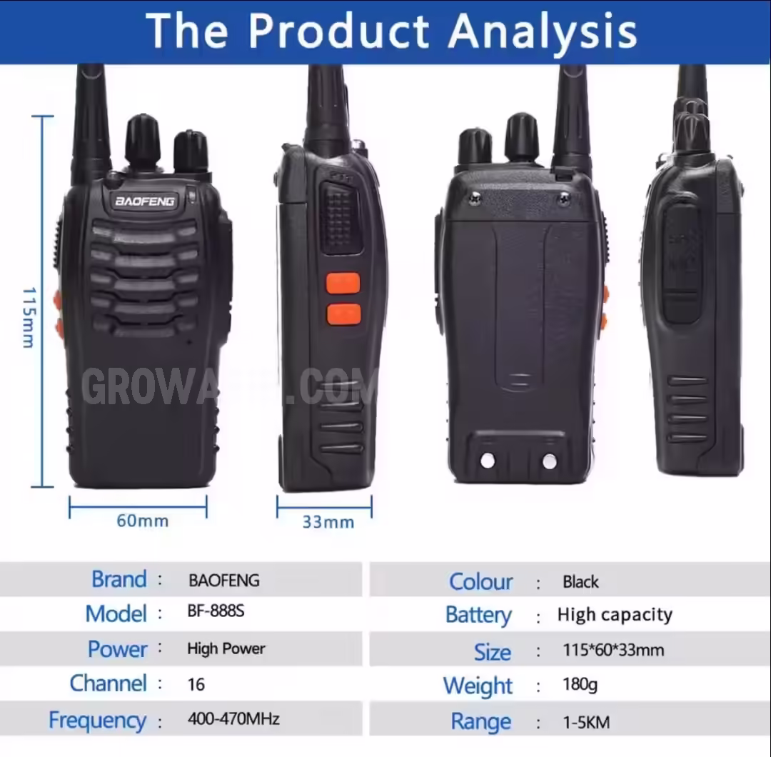 Handheld Walkie-talkie For Adults with LED indicator 