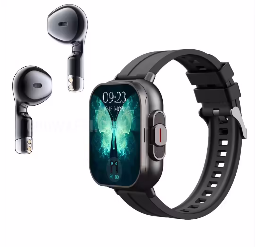2-in-1 Smart Watch & Wireless Earbuds Combo – Ultimate Tech Gift for Fitness & Music