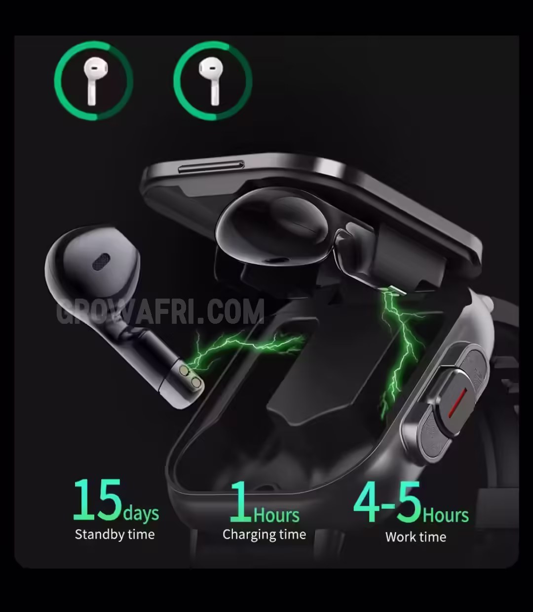 2-in-1 Smart Watch & Wireless Earbuds Combo – Ultimate Tech Gift for Fitness & Music