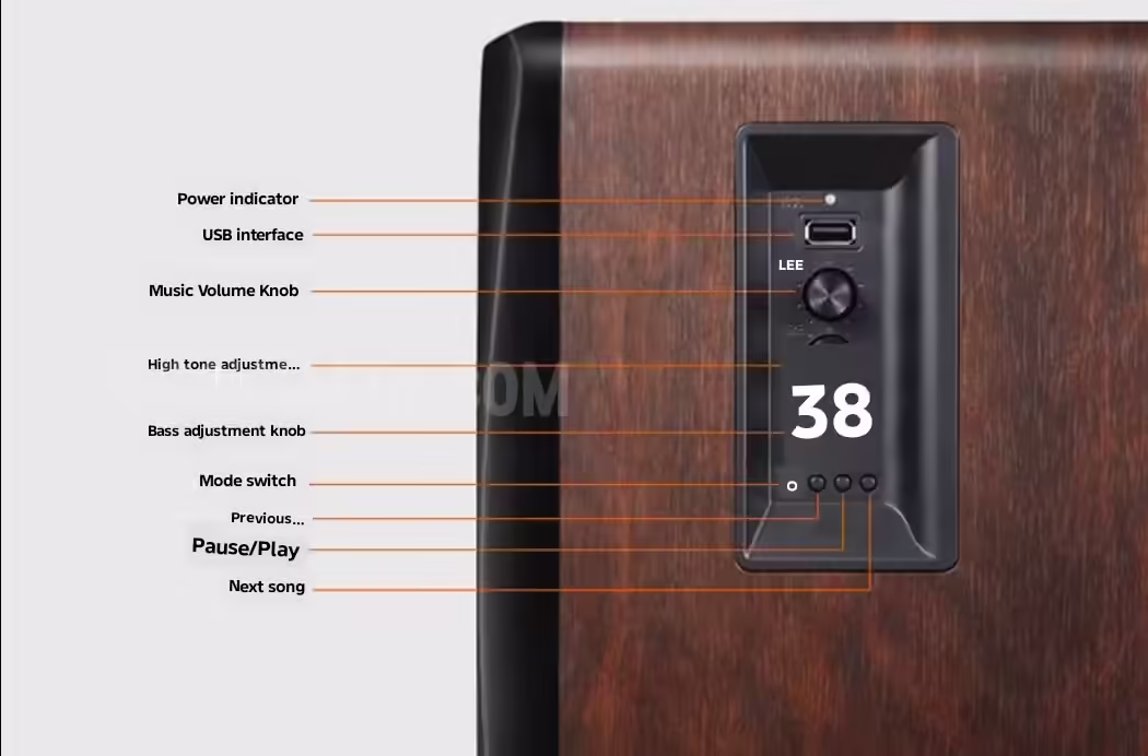 Feige HiFi Wooden Bluetooth Speaker – Deep Bass, Crystal Sound & Elegant Design