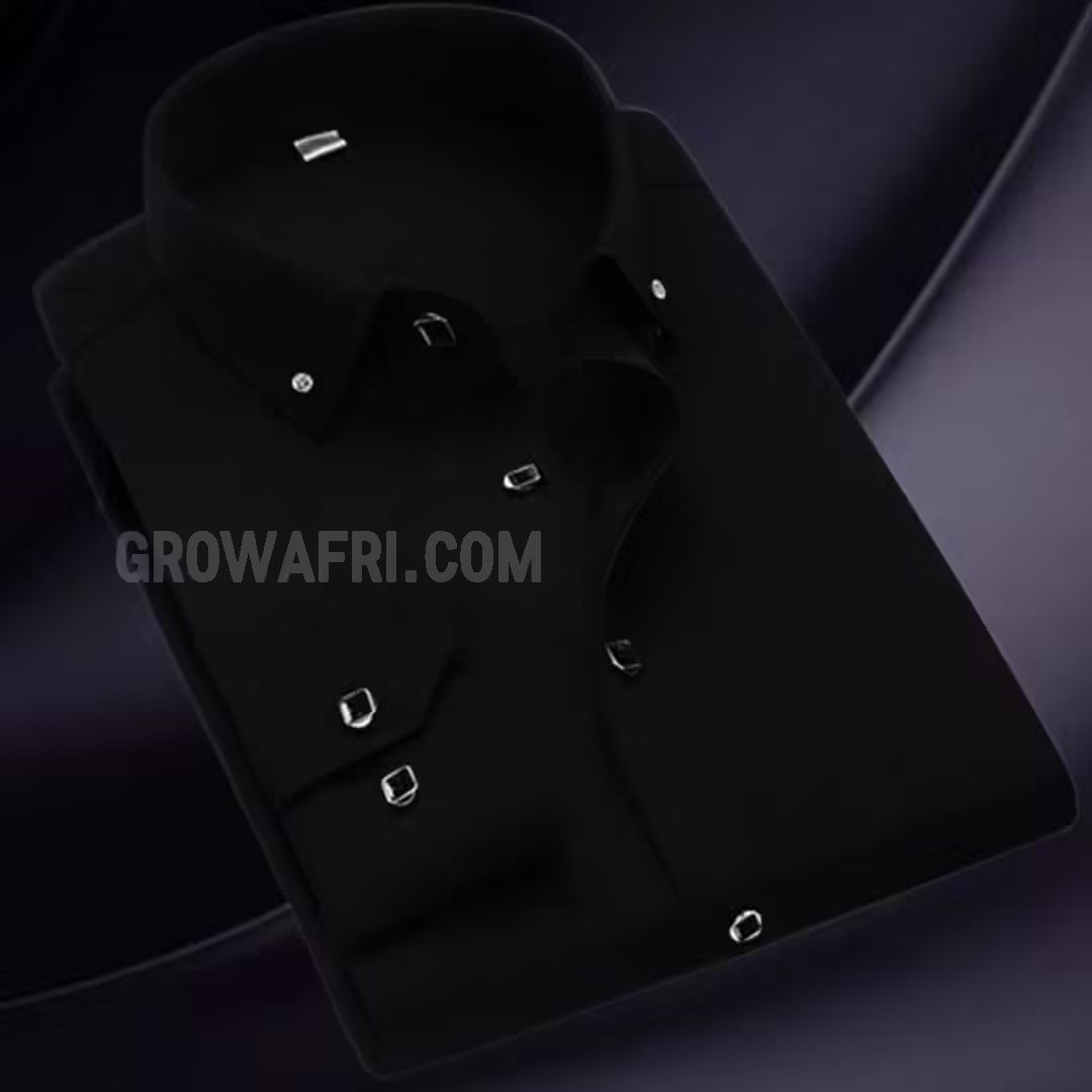 Ohsisa 2025 Spring New Men&#039;s Long Sleeve Shirts Business Professional Diamond Button  Solid Color Men&#039;s Shirt