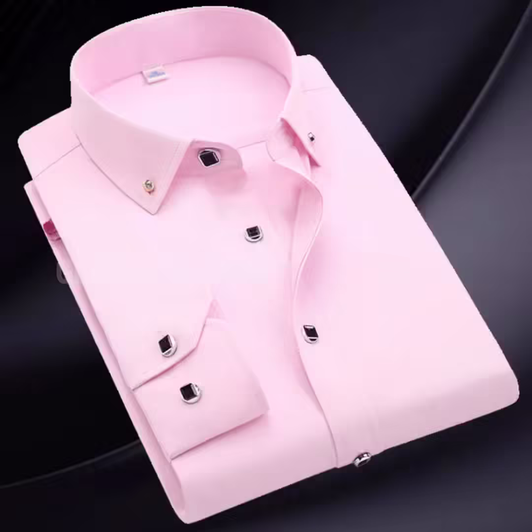 Ohsisa 2025 Spring New Men&#039;s Long Sleeve Shirts Business Professional Diamond Button  Solid Color Men&#039;s Shirt