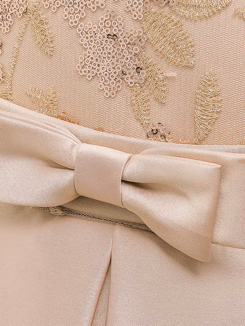 Elegant Girls Sleeveless Gown with Butterfly Bow