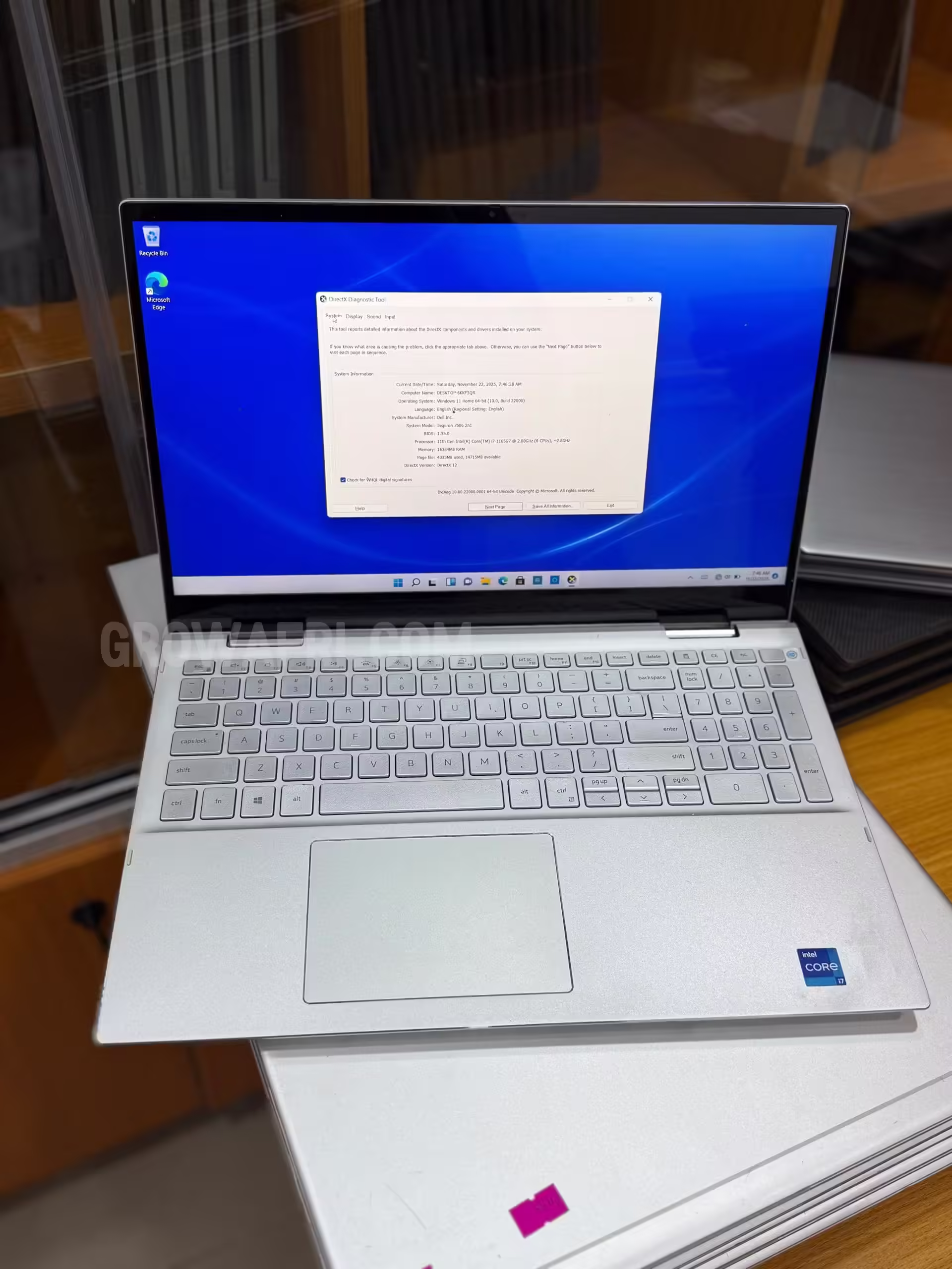 Foreign Used Dell Inspiron 7506 2in1 Touchscreen and Convertible to tablet  Intel Core i7-1165G7 16GB RAM / 512GB SSD