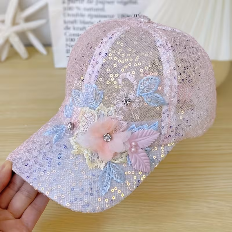 1pc Elegant Floral Lace Baseball Cap for Women