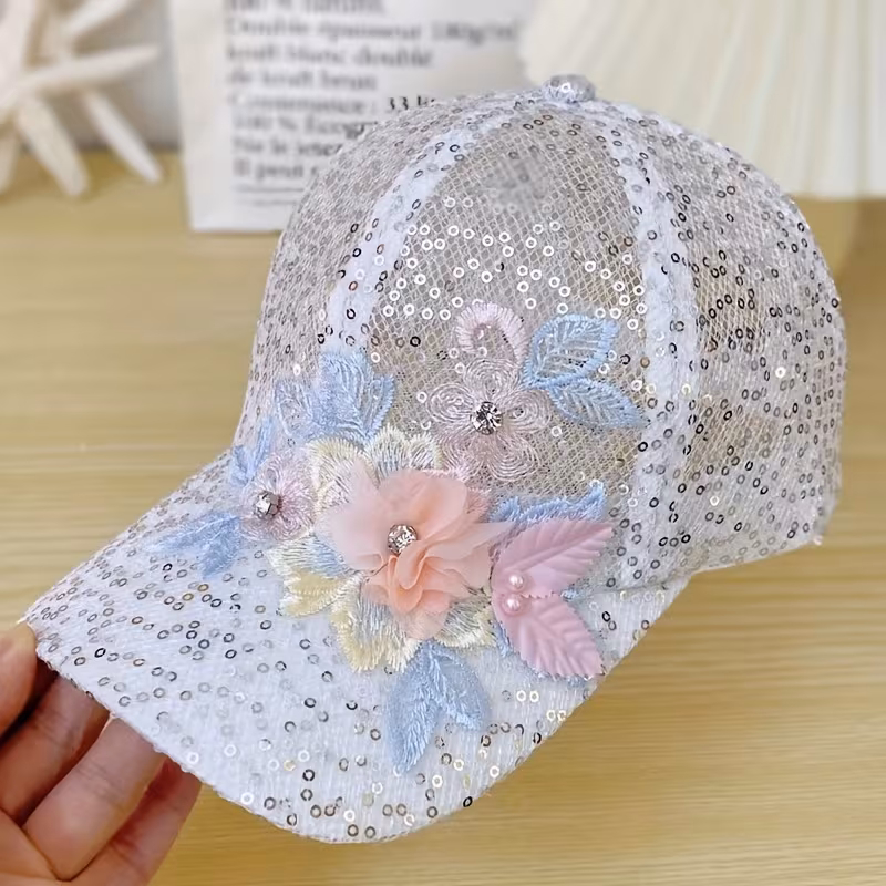 1pc Elegant Floral Lace Baseball Cap for Women