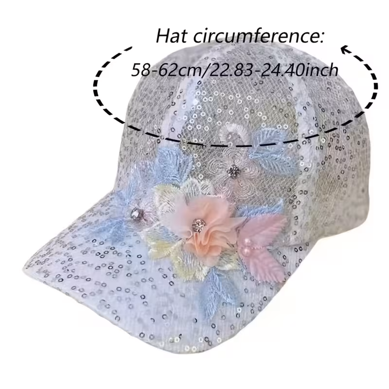 1pc Elegant Floral Lace Baseball Cap for Women
