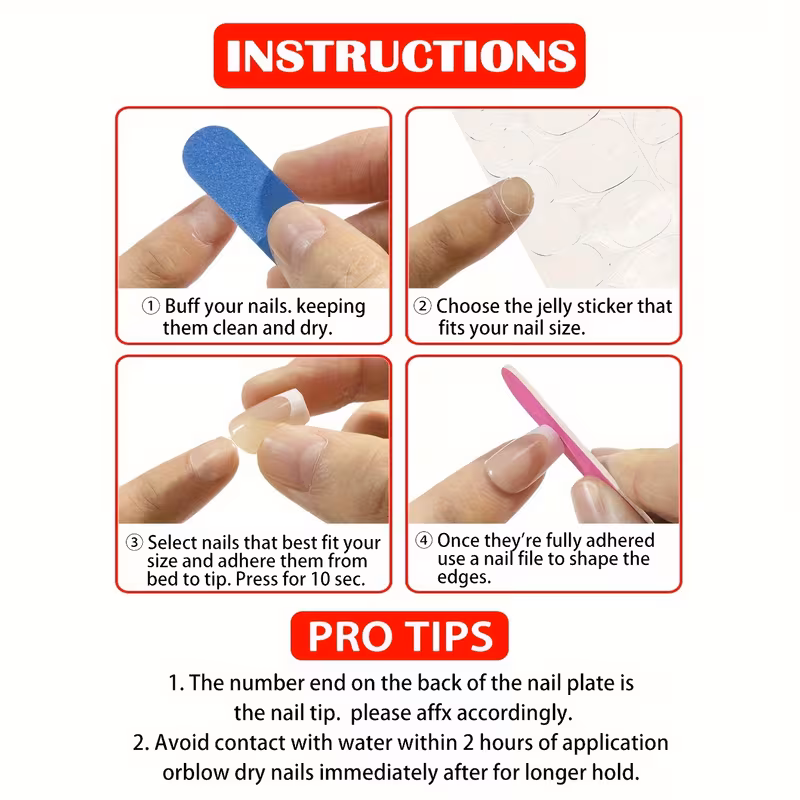 24pcs Teardrop Black French Silvery Star Artificial Nails