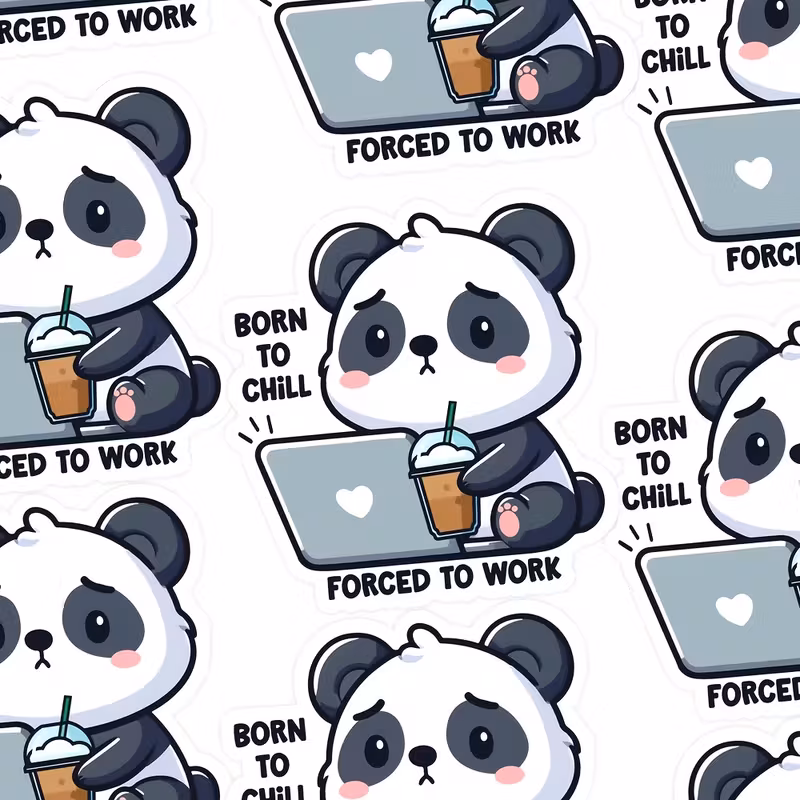 Panda laptop stciker