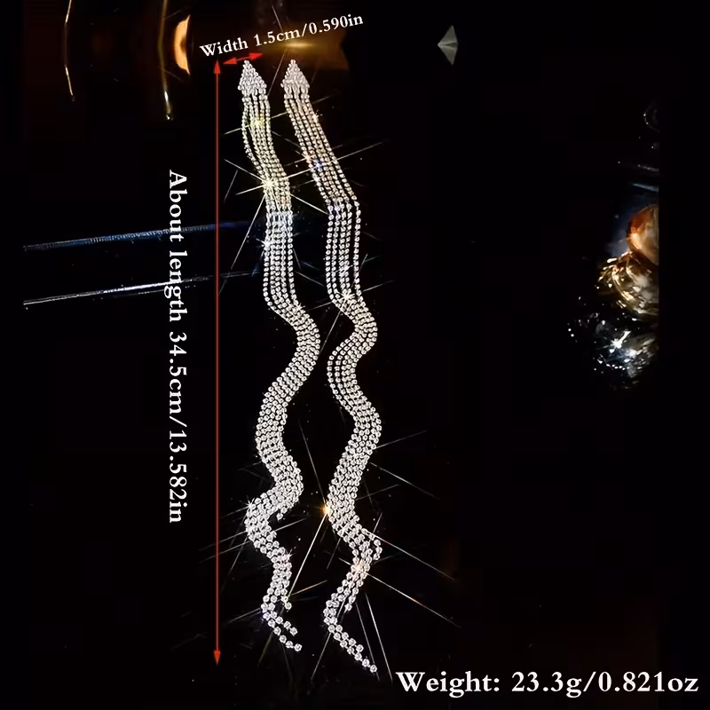 Triangle Long Tassel Earrings with European High-Class Aesthetic