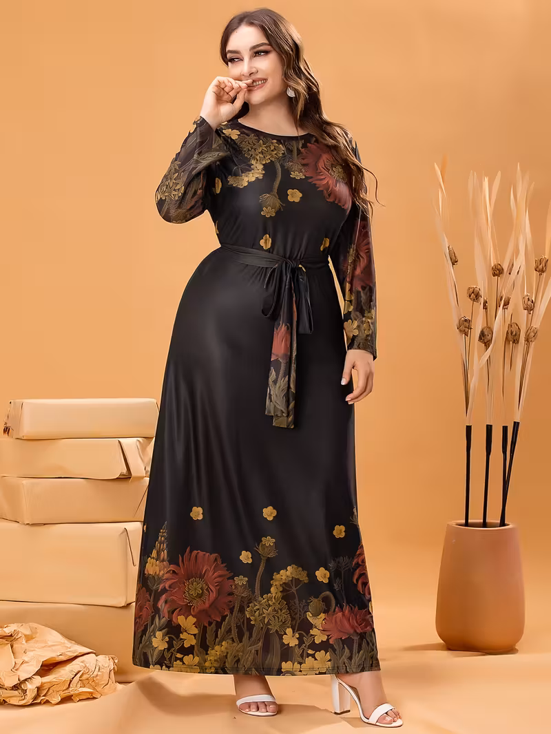 Long sleeve ladies gown 