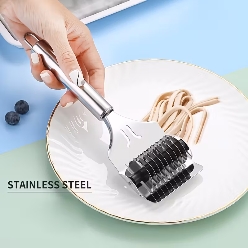 1-Pack Heavy-Duty Stainless Steel Manual Pasta Cutter &amp; Slicer