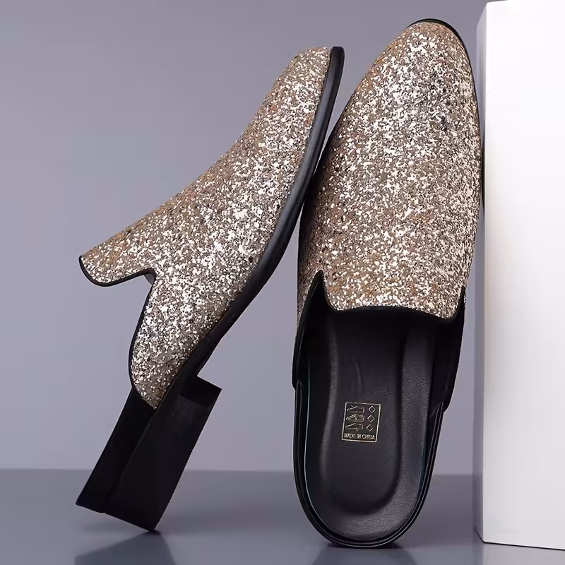 Men's Glitter Slip-On Mules