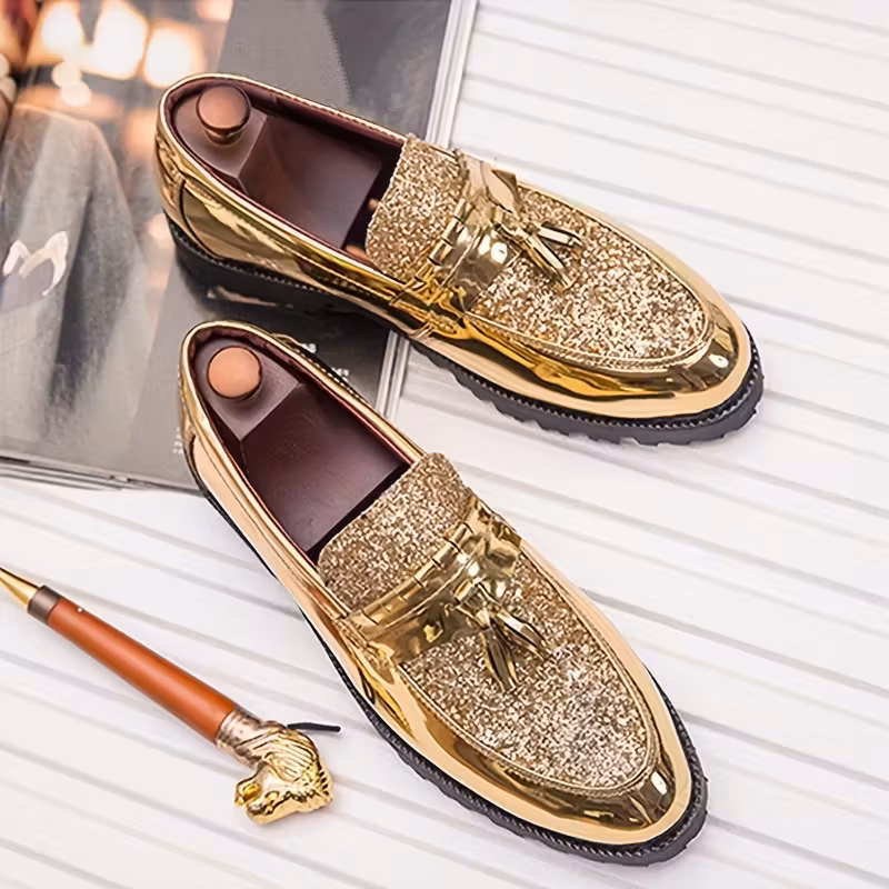 Men's Shinny Tassel Loafer Shoes