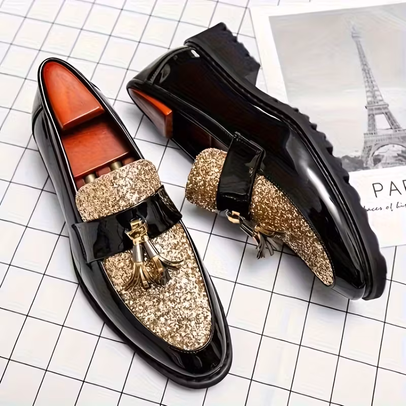 Men's Shinny Tassel Loafer Shoes