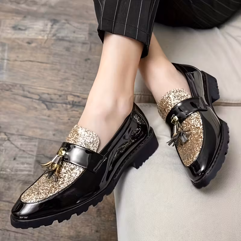 Men's Shinny Tassel Loafer Shoes