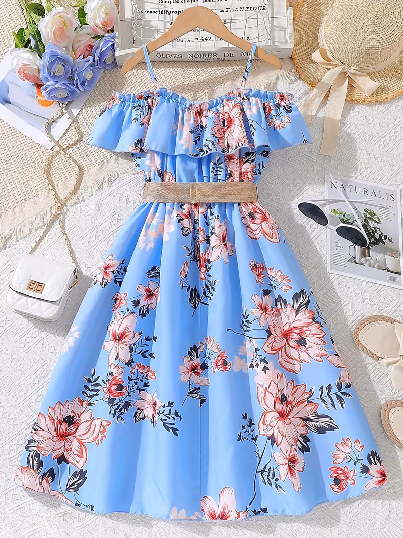 Girls' Fashionable Elegant Dress. 