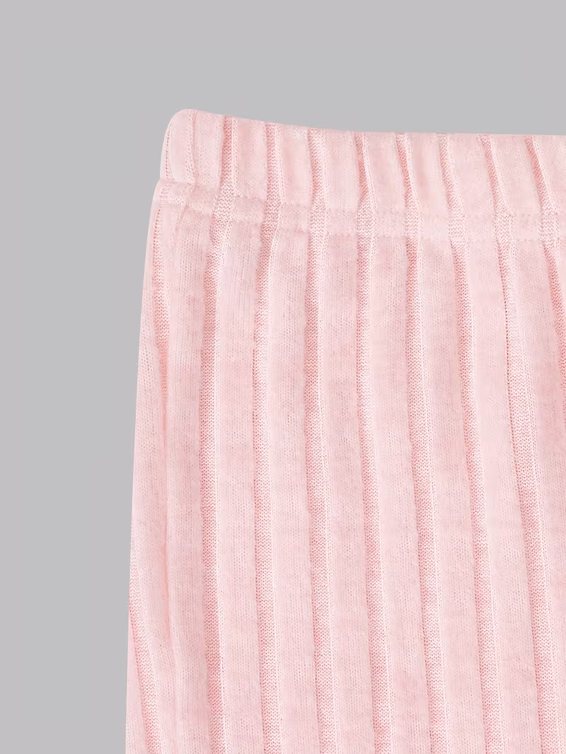 Girls'  Set Off the Shoulder Bow Tie Long Sleeve Top and Straight Leg 