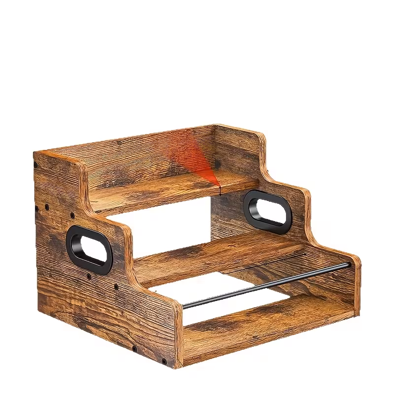 1pc Vintage Wooden Spirits Display Rack 