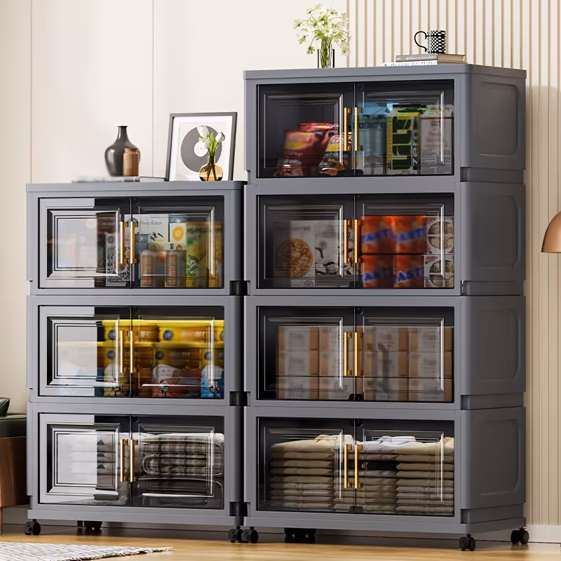 4/5-Tier Multi-Size Foldable Large Capacity Plastic Storage Cabinet