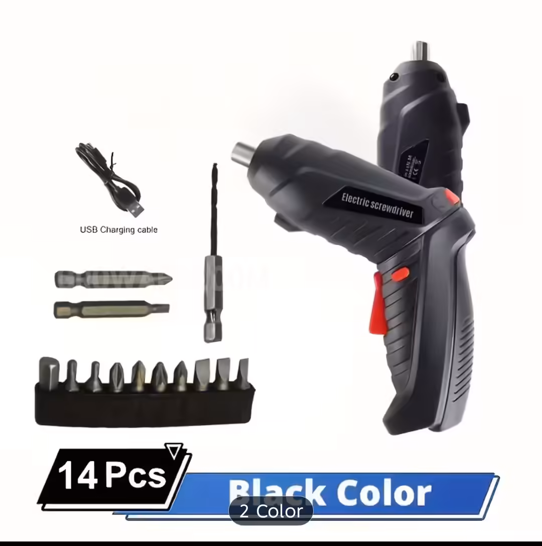 Foldable Cordless Electric Screwdriver Set - USB Rechargeable Lithium Battery